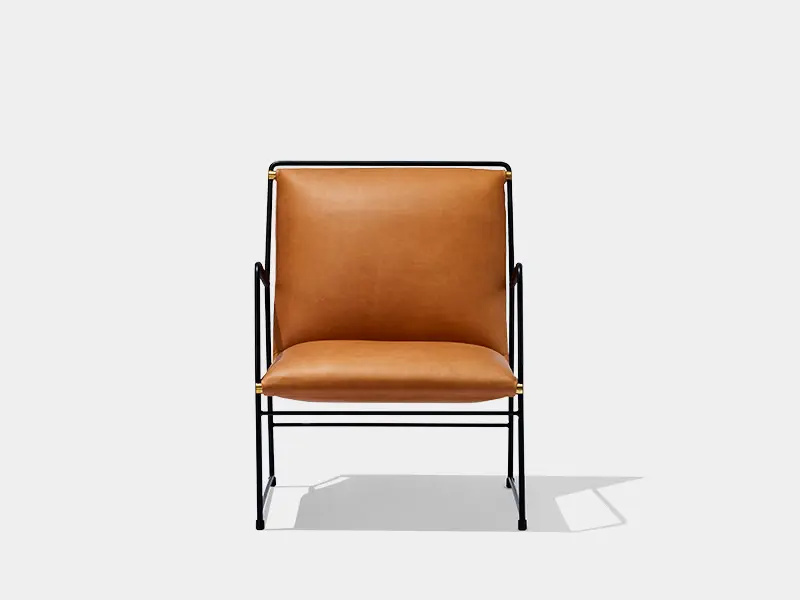 Mid Century Leather Lounge Chair1