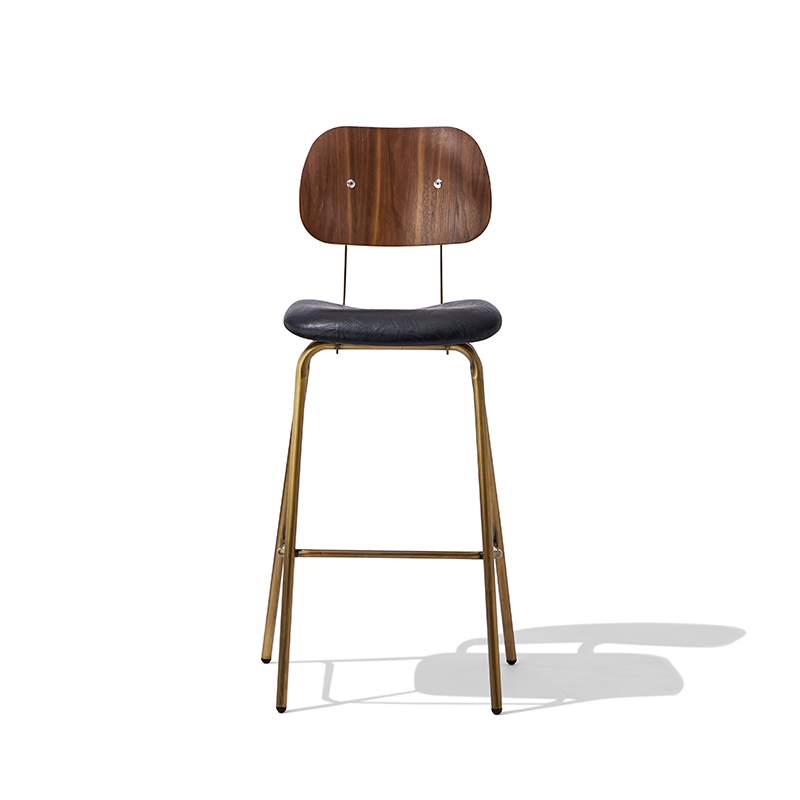 genuine leather bar stool with steel frame for indoor bars