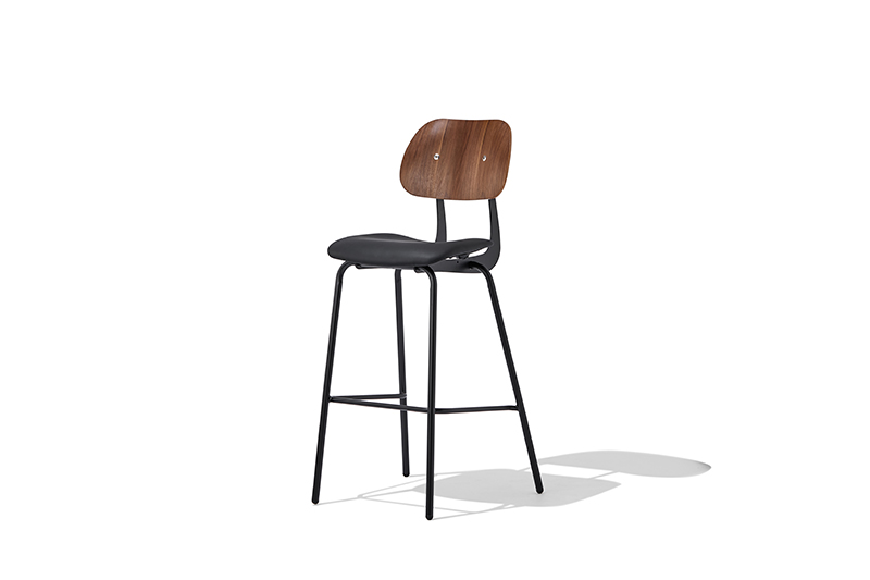 taburete de bar de cuero auténtico