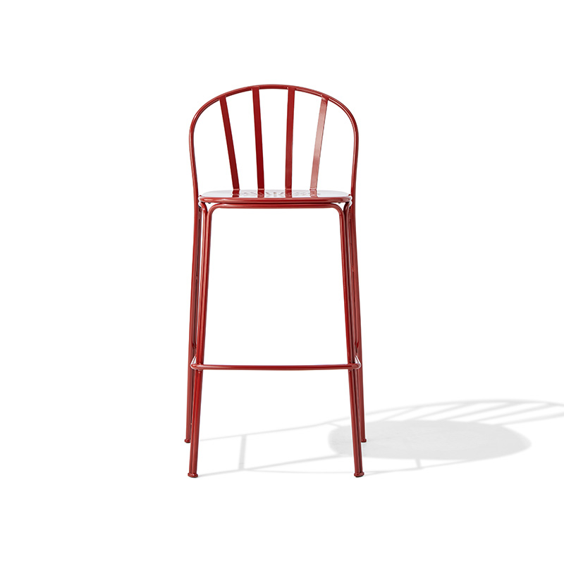 industrial metal outdoor bar stool for restaurant patio seating