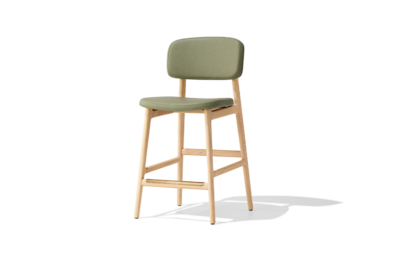 Café Mcm Bar Stool Solidwood With Upholstery (Solid Wood + Upholstery) mcm bar stool
