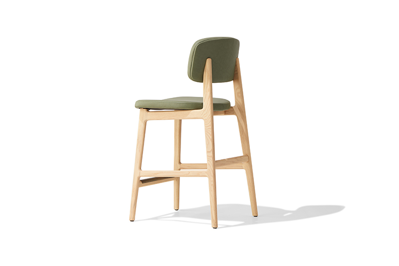 Café Mcm Bar Stool Solidwood With Upholstery (Solid Wood + Upholstery) mcm bar stool
