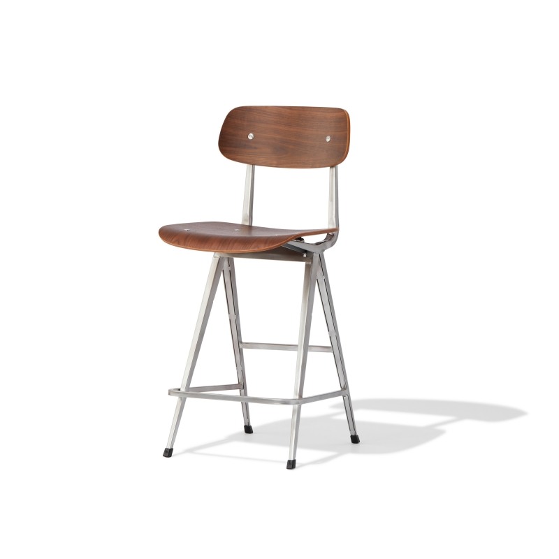 4 Tufted Leather Bar Height Stool