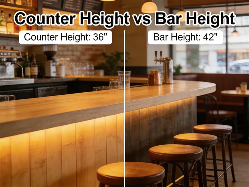 Thekenhöhe vs. Barhöhe - was ist das Beste für Cafés? Thekenhöhe vs. Barhöhe1