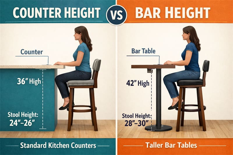 Thekenhöhe vs. Barhöhe - was ist das Beste für Cafés? Thekenhöhe vs. Barhöhe1