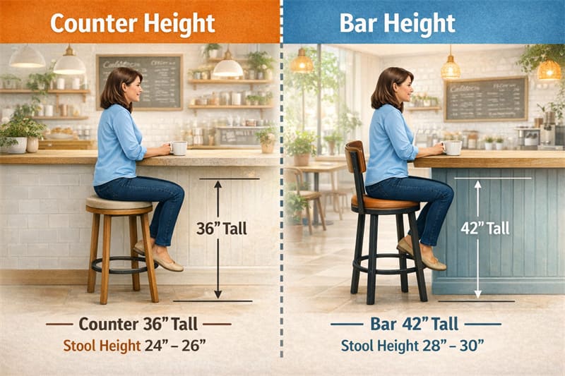 バーの高さとは?なぜ好まれるのか カウンターの高さとバーの高さ