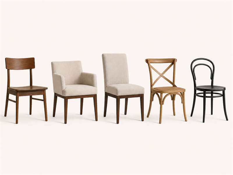 Types of Chairs: 40+ Chair Styles and How to Choose the Right One dining chair types for homes restaurants and cafes4