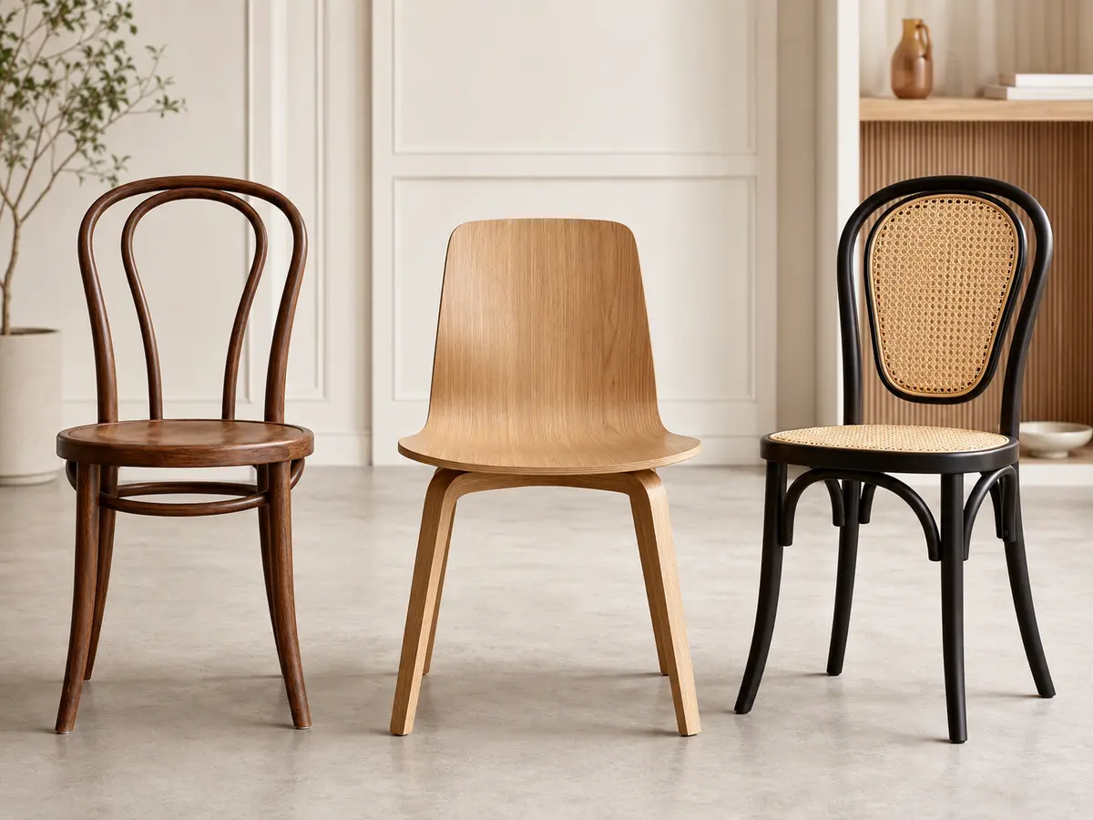 Bentwood molded plywood and bentwood-style chair construction comparison