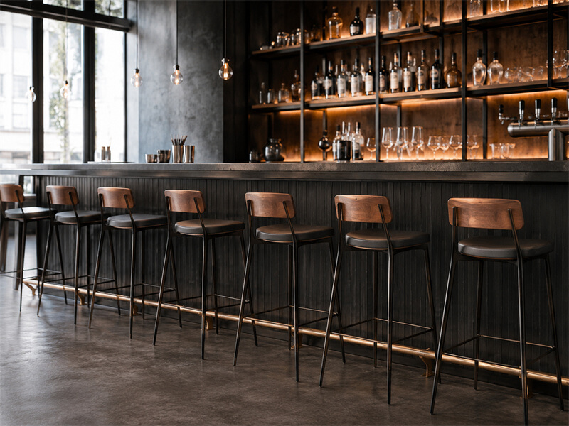 How Many Bar Stools Do I Need? (Useable Length + Comfort Formula) Commercial bar stool spacing layout for restaurant bars