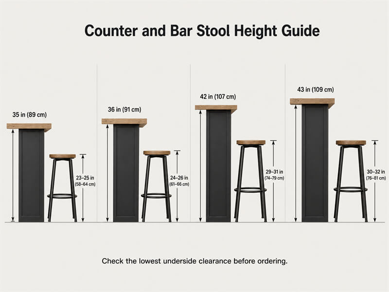 How Tall Are Counter Height Stools? A Seat-Height Guide That Actually Fits ounter stool height and bar stool seat height (35, 36, 42, 43)