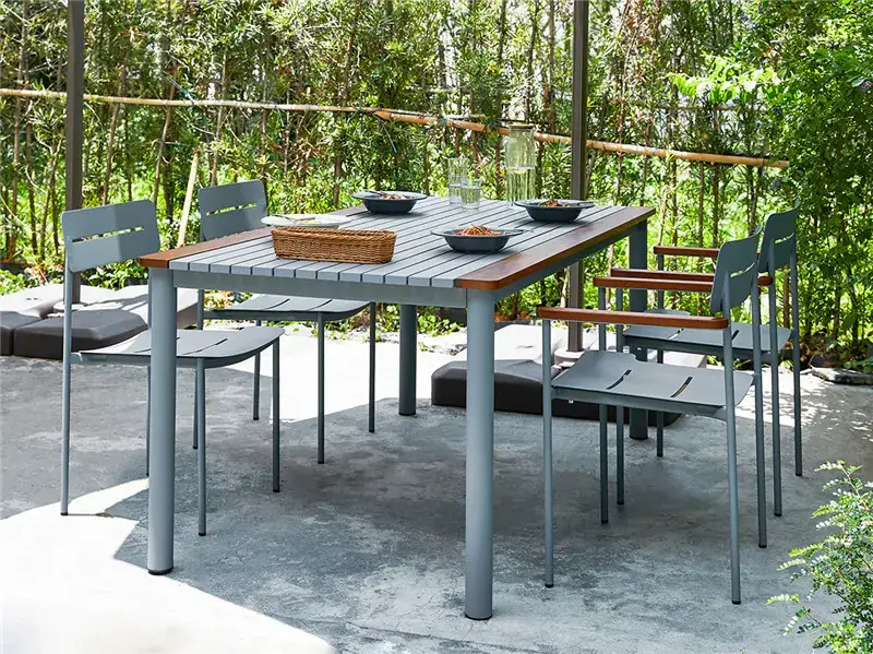 Commercial patio dining table for outdoor restaurant seating