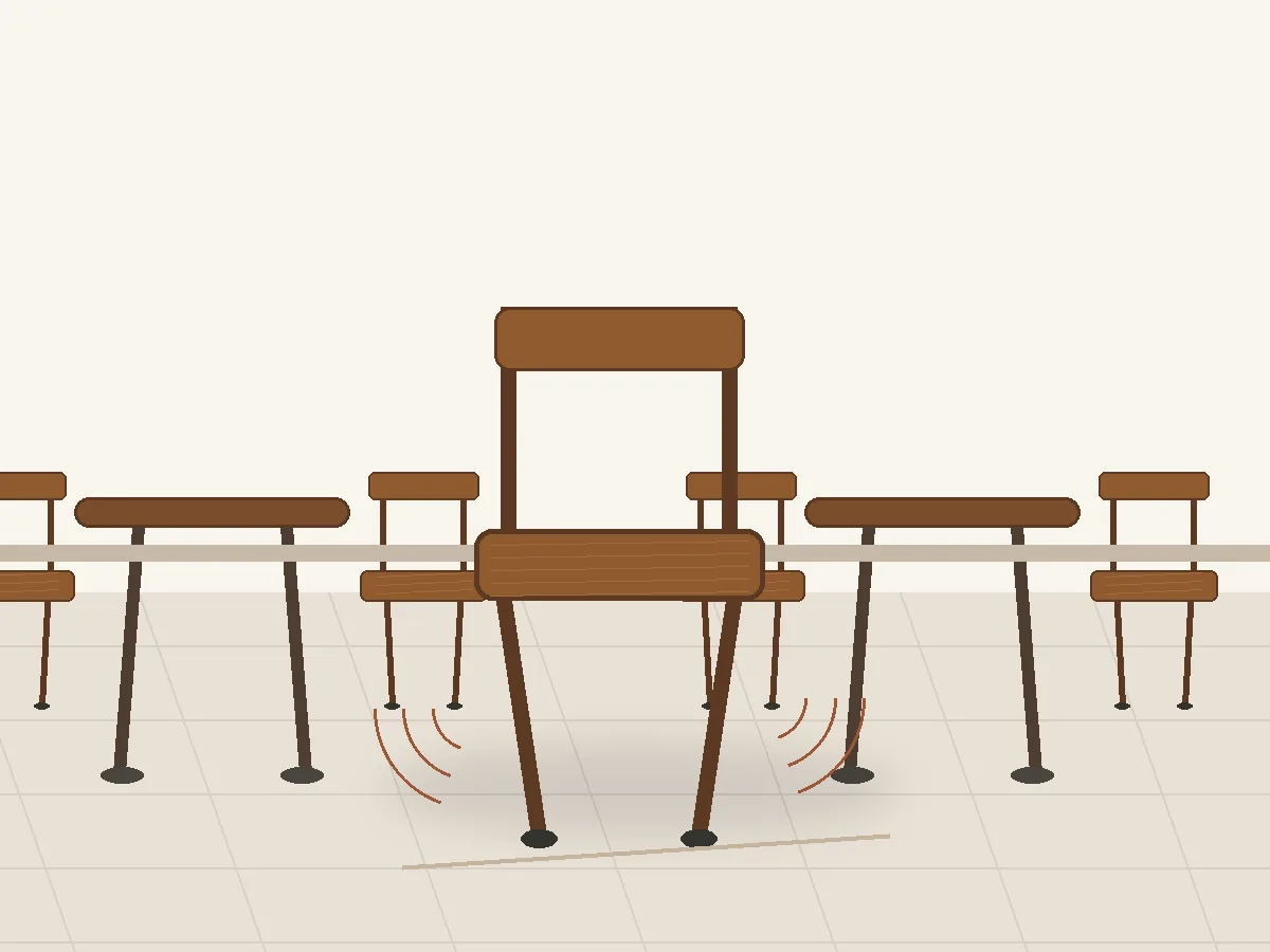 Restaurant chair wobble in a commercial dining space