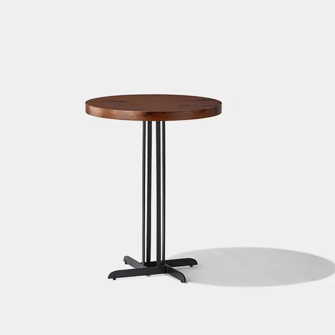 Round Wood Top Cafe Table for Restaurants and Cafes
