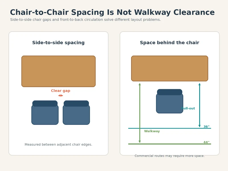 Space Between Dining Chairs: How Much Room Do You Need? Space Between Dining Chairs