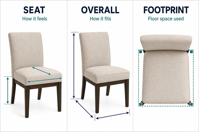 Standard Dining Chair Dimensions: Seat Height, Width, Depth, and Table Fit Standard Dining Chair Dimensions3