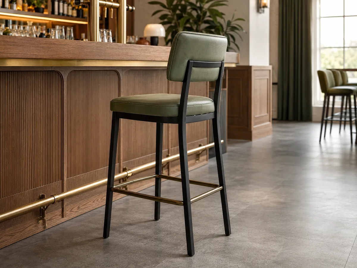 bar stool with backrest for pub and hotel bar seating