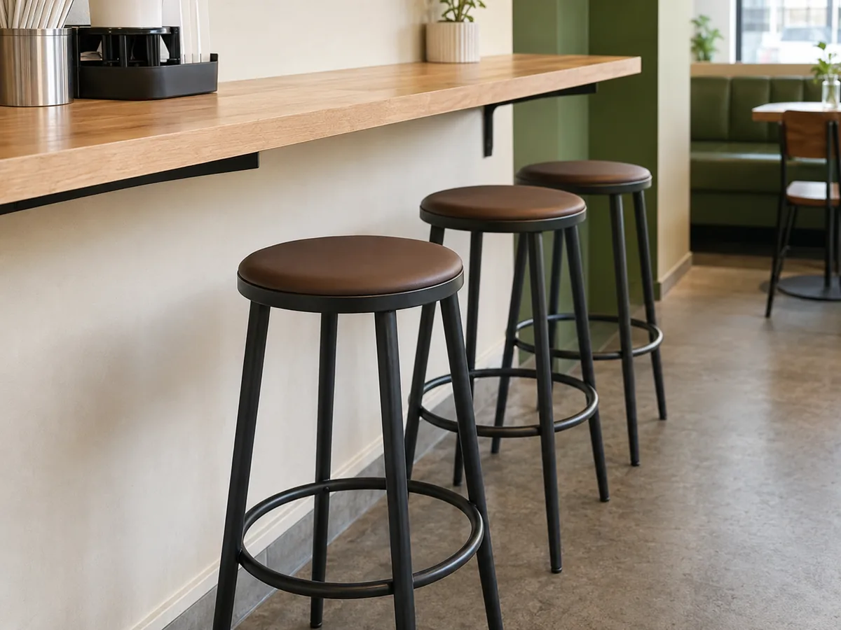 backless bar stool for fast cafe counter seating