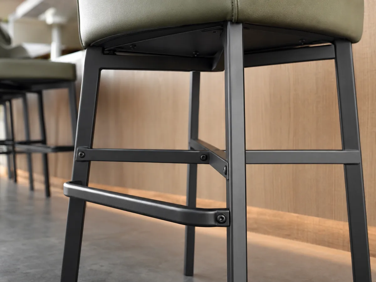 bar stool footrest and seat support detail