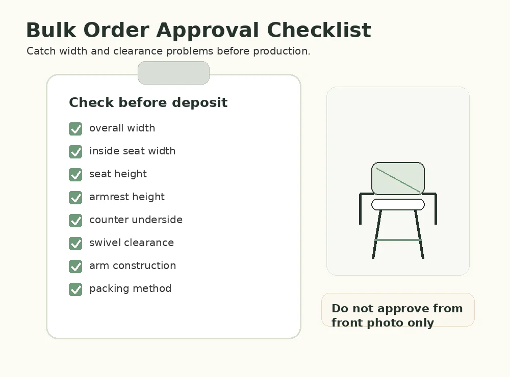YeZhi checklist for confirming bar stool width=