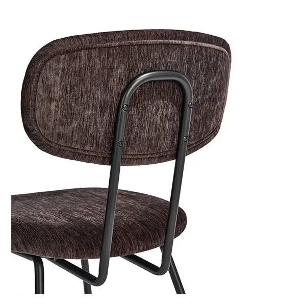 Close-up of the FD312 upholstered backrest, rear fasteners and U-shaped metal support