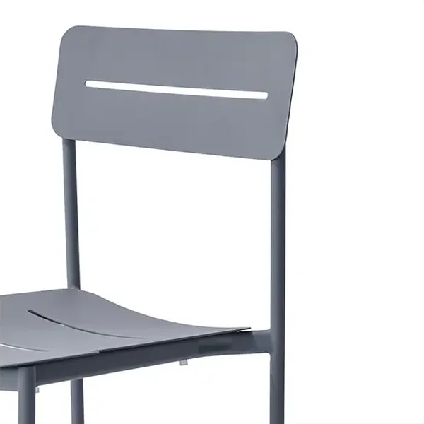 MD308 metal dining chair backrest with horizontal slot detail