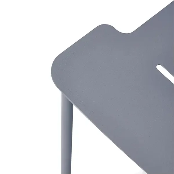 MD308 shaped metal chair seat with elongated slot detail