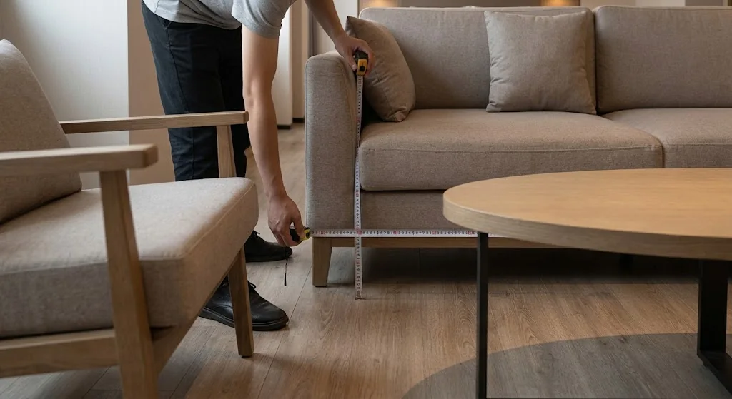 Die besten Couchtische für Hotels, Cafés und gewerbliche Loungebereiche Abstandsmessung zwischen Loungesitzmöbeln und Couchtisch für ein Einrichtungsprojekt