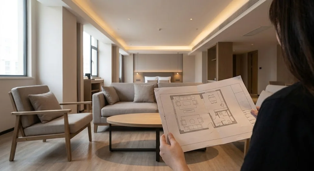 Die besten Couchtische für Hotels, Cafés und gewerbliche Loungebereiche Möblierungsplan im Abgleich mit einem gewerblichen Loungebereich