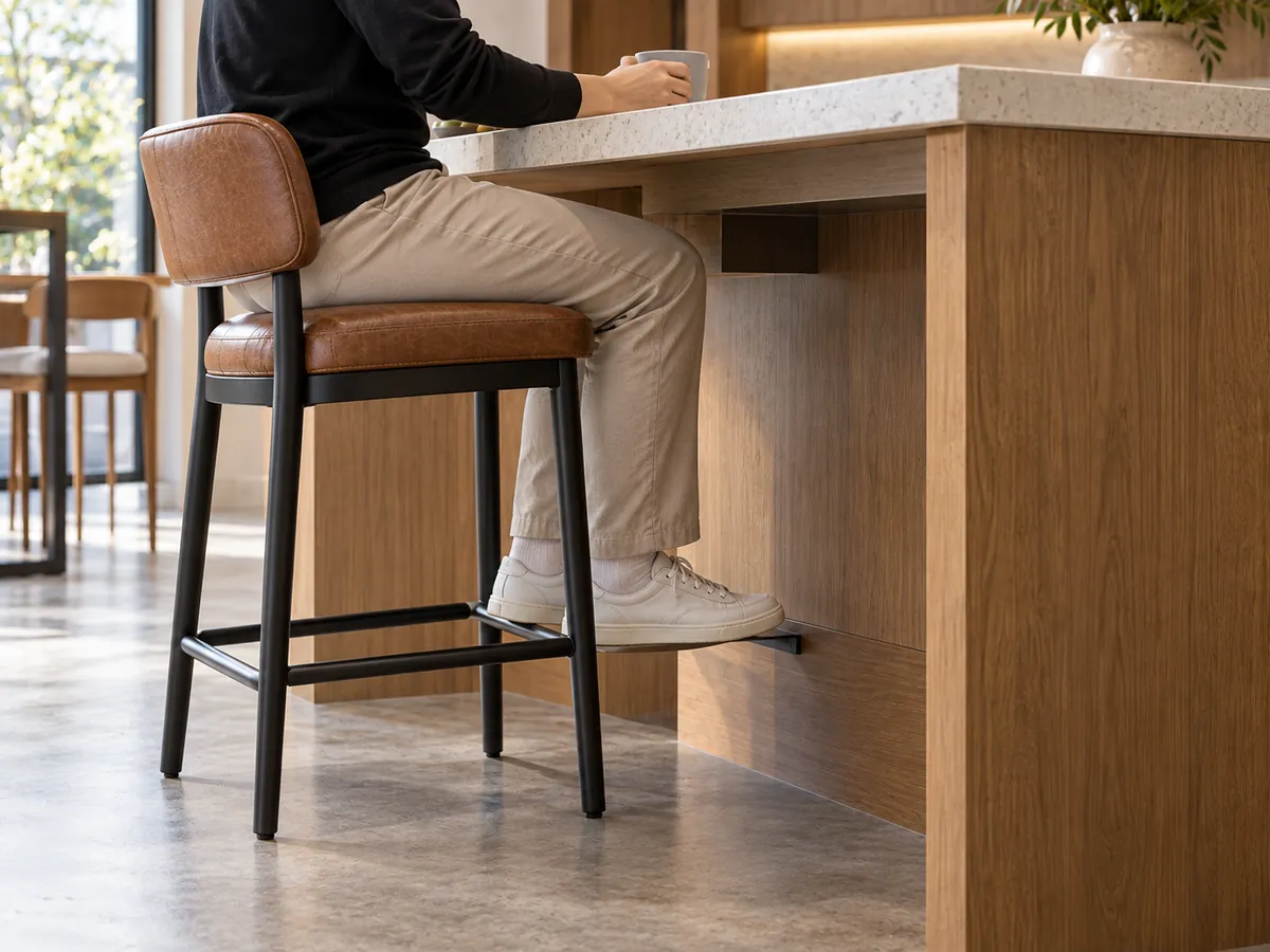 What Is a Counter Height Stool? Height & Fit Guide Upholstered counter-height stool showing seat profile, frame, and footrest