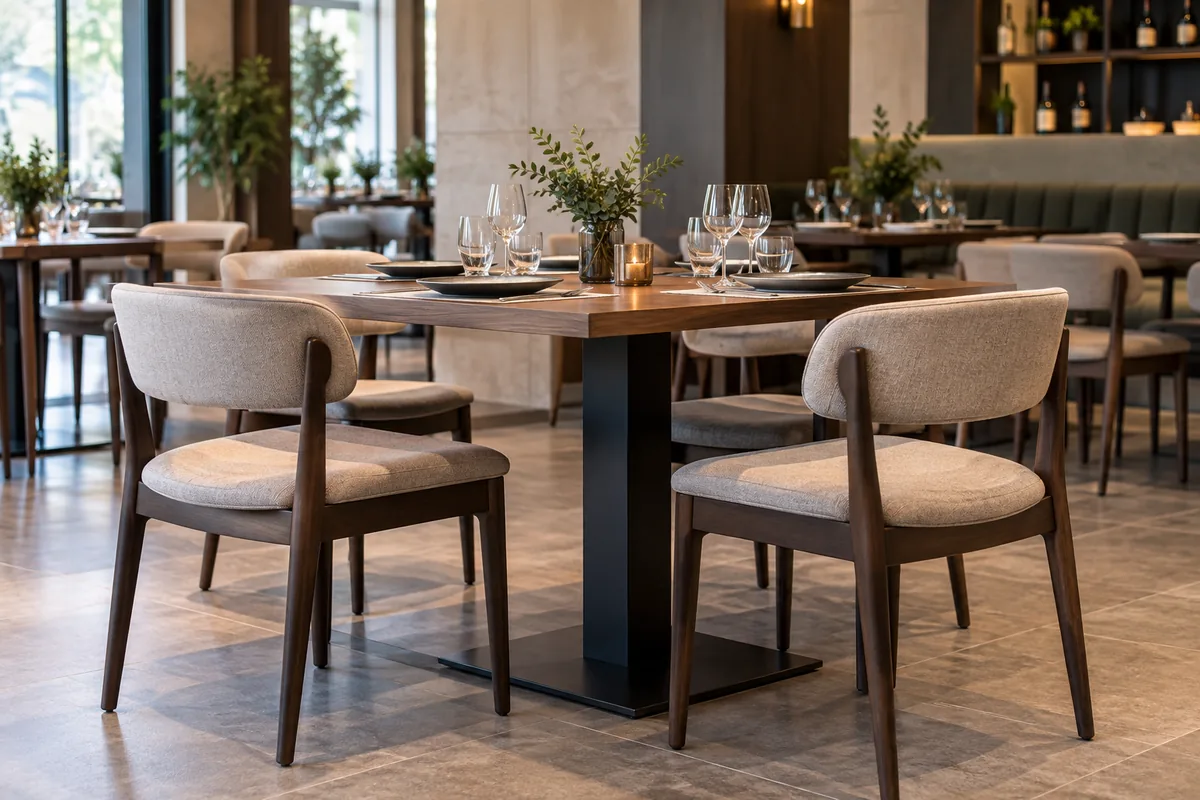 høyde på spisestol i restaurantmiljø